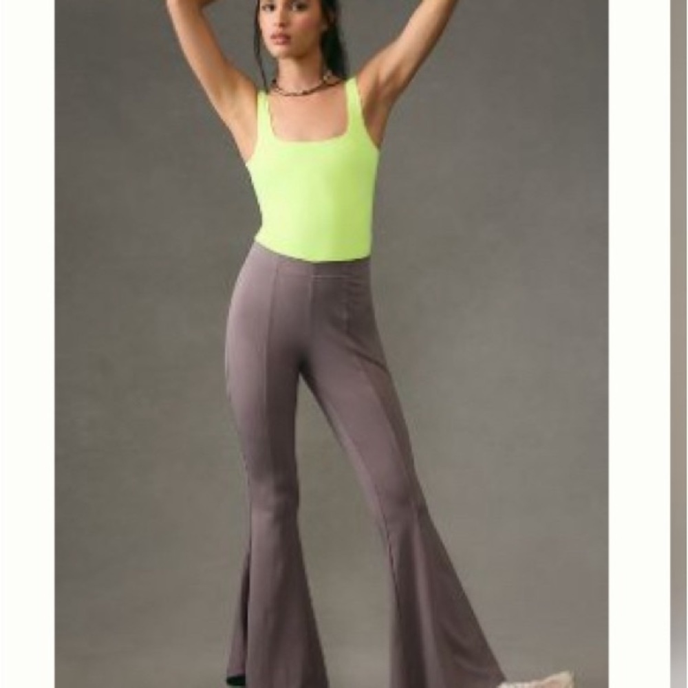 NWT Anthropologie Daily Practice super flare leggings pants size S dark gray